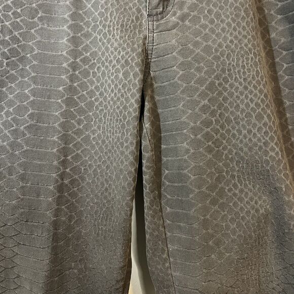 LAFAYETTE 148 Midrise Brown Croc Snake Print Straight Leg Pants Size 12 Stretch - Picture 4 of 7